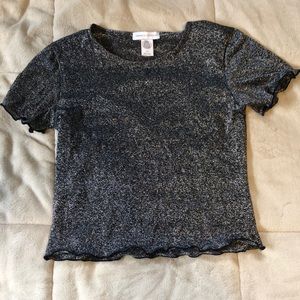 Urban Outfitters lettuce edge shimmer crop top